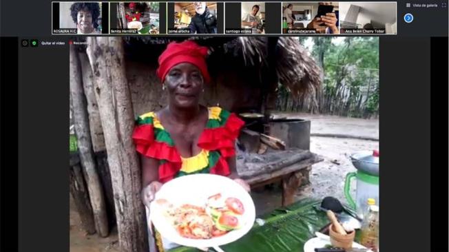Benita Herrera, cocinera de San Basilio de Palenque, quien también ha participado en estas clases virtuales.