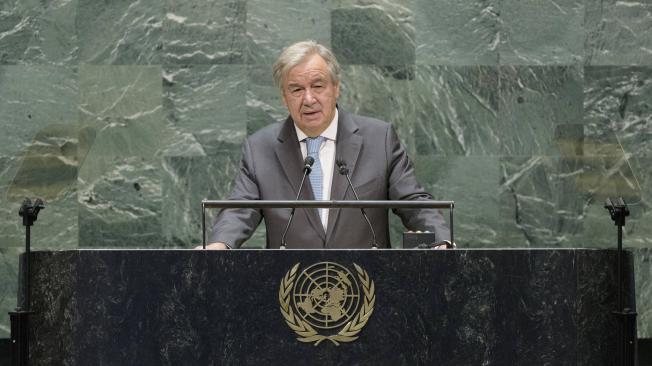 Antonio Guterres, Secretario General de la ONU, durante la inauguración de la sesión 75 de la Asamblea General. La mayoría de discursos este año se harán de forma virtual por la pandemia.