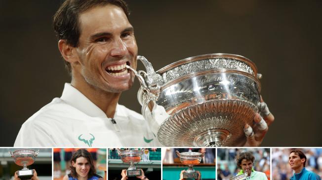 Los títulos de Rafael Nadal en Roland Garros.