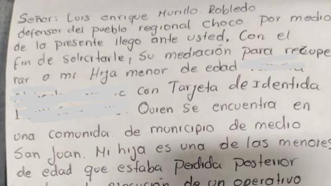 Esta es la carta que envió la mujer quien dice ser la compañera sentimental del jefe guerrillero alias 'Uriel'.