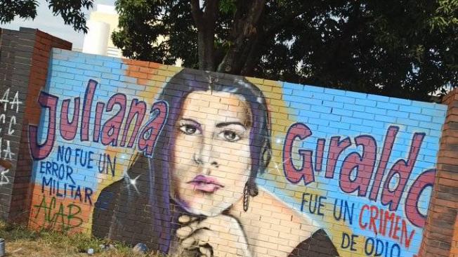 Mural en honor a Juliana Giraldo.