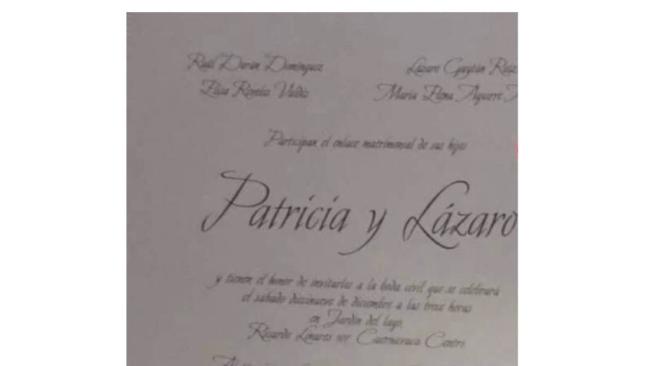 La invitación de la boda fue publicada en redes sociales.