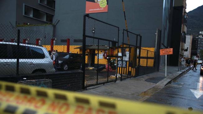 Parqueadero donde ocurrió el tiroteo en el centro de Bogotá.