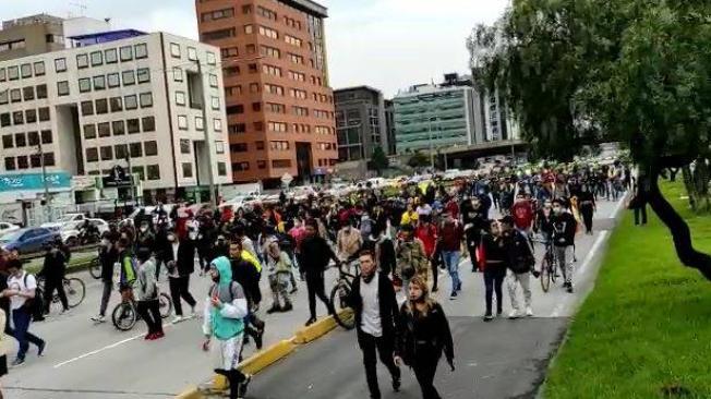 Manifestaciones al norte de Bogotá.