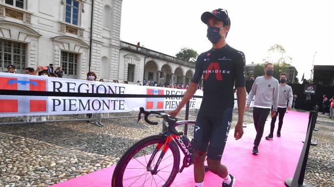 Egan Bernal en la presentación del Giro.