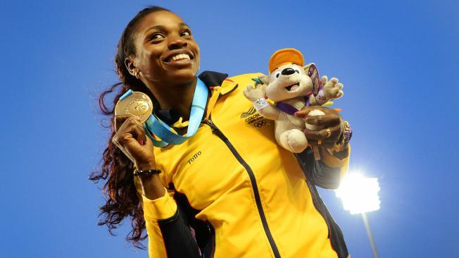 Ibargüen tras la obtención de la medalla de oro en los Juegos Panamericanos de Toronto 2015.