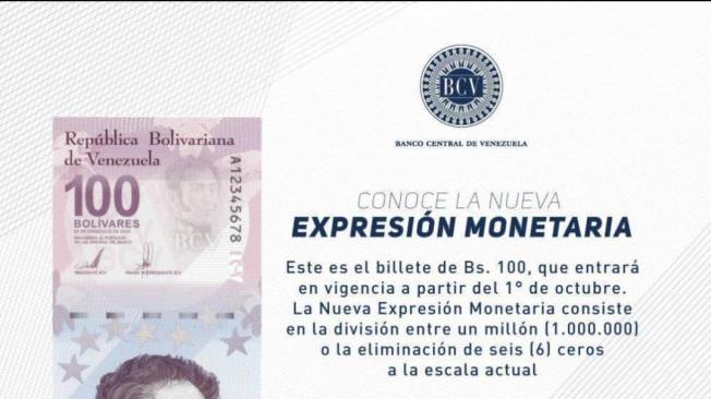 Estos son los nuevos billetes que circularán en Venezuela.