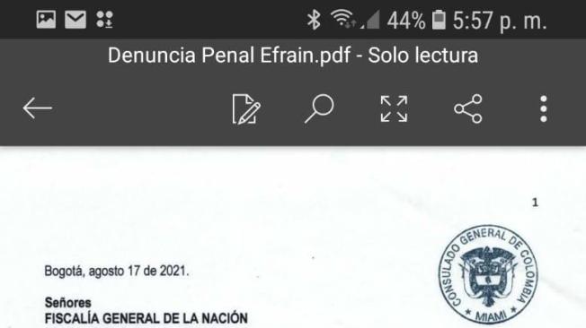 Denuncia de Efraín González Hamburger a Juan Carlos Cáceres