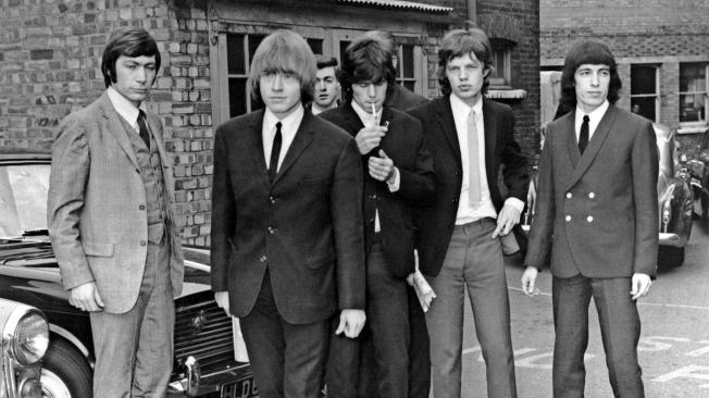 Foto tomada el 22 de julio de 1965 en Londres muestra a los Rolling Stones (de izquierda a derecha): el baterista Charlie Watts, el guitarrista Brian Jones, el guitarrista Keith Richards, el cantante Mick Jagger y el bajista Bill Wyman.