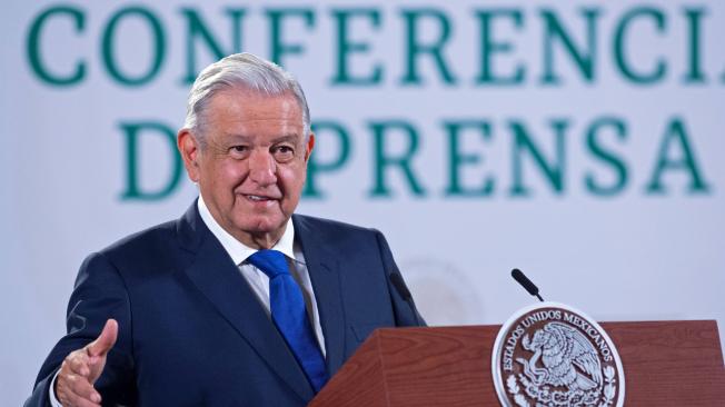 El mandatario mexicano, Andrés Manuel López Obrador, durante una rueda de prensa en el Palacio Nacional de la Ciudad de México