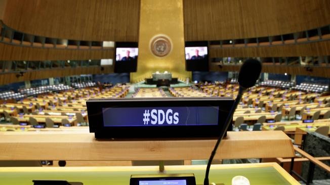 Vista del hemiciclo donde se celebrará la Asamblea General de la ONU.