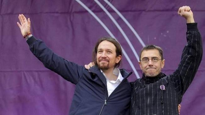 Pablo Iglesias y Juan Carlos Monedero, fundadores del partido de izquierda Podemos.
