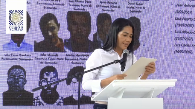 Sildana Hernández Escobar habló en nombre de las víctimas de Santander y Norte de Santander.