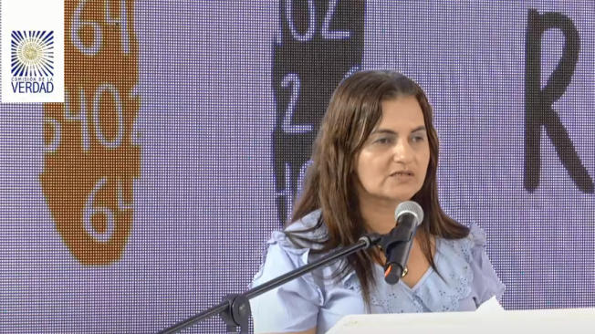 Gilma Carvajal habló en nombre de las víctimas del Caquetá.