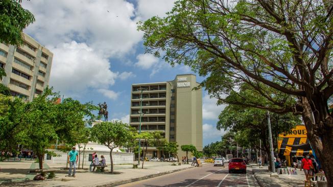 Aspecto del Paseo de Bolívar, en el Centro de Barranquilla.