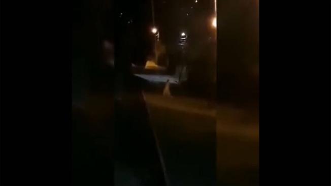 Imagen extraída del video tomado por los vecinos que vieron a la mujer disfrazada.