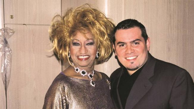 Celia Cruz con Omer Pardillo.