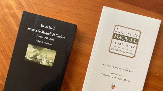 El libro de Antonio García y el de poemas de Mutis en honor al alcohol.