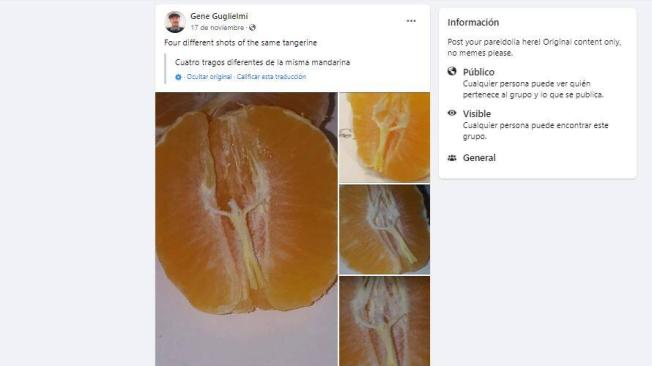 Hombre dice que vio la forma de Jesús en una mandarina que se iba a comer