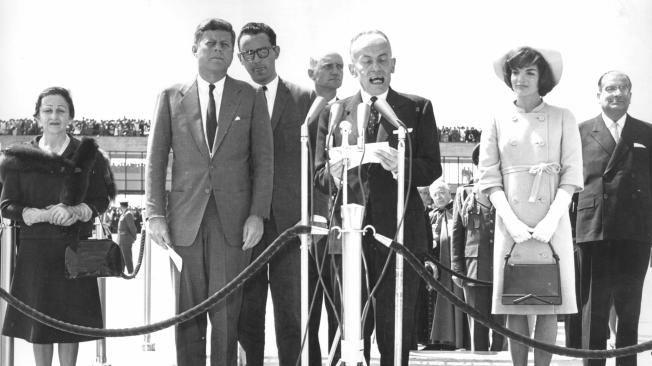 Visita al país del de los Estados Unidos John F. Kennedy, y de su esposa Jacqueline, en 1961.