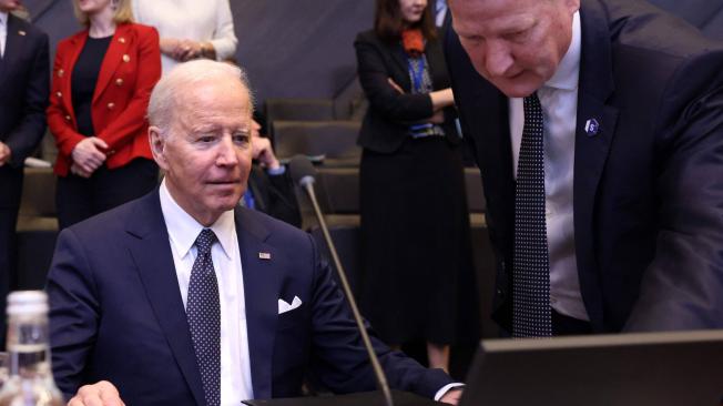 Joe Biden en la cumbre extraordinaria de la Otán.