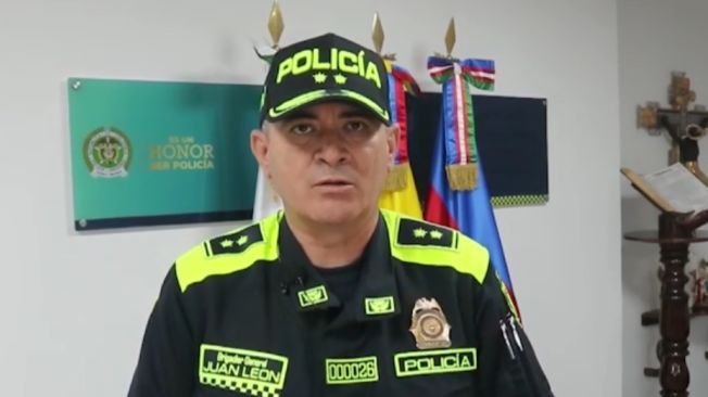 El comandante de la Policía de Cali, brigadier general, Juan Carlos León.