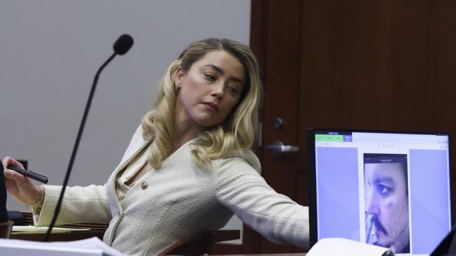 Amber Heard en el juicio contra Johnny Depp.
