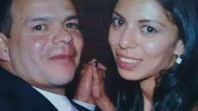 Jorge y su hija Leidy Hernández, en una celebración familiar.