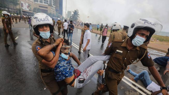 Violentas protestas en Sri Lanka.