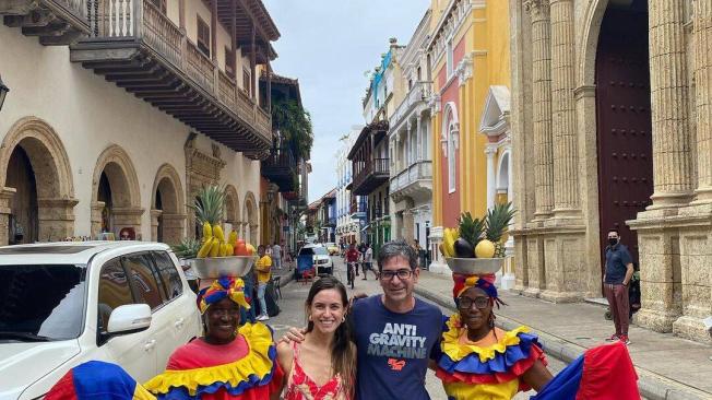 Marcelo Pecci y Claudia Aguilera decidieron celebrar su luna de miel en Cartagena.