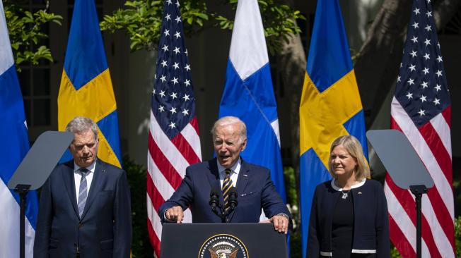 Biden tras la reunión con los líderes de Finlandia y Suecia.