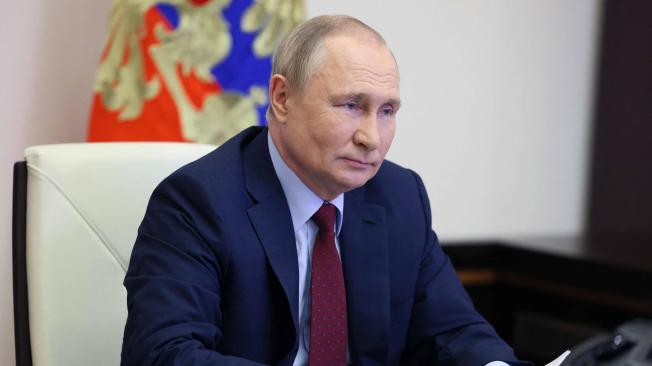 Vladimir Putin, presidente de Rusia en su despacho presidencial.