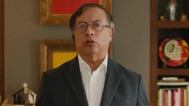 Gustavo Petro durante su alocución a cinco días de la elección presidencial.