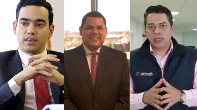 Los candidatos a Contralor Luis Alberto Rodríguez, Aníbal Quiroz y Juan Carlos Gualdrón.