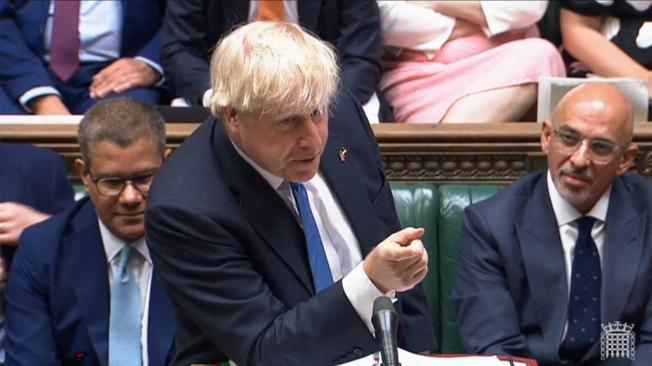 Boris Johnson en su último discurso ante el Parlamento.