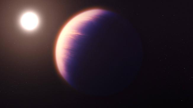 Esta ilustración muestra qué aspecto podría tener el exoplaneta WASP-39 b.
