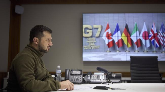 Zelenski estuvo presente en la conferencia telemática del G7.