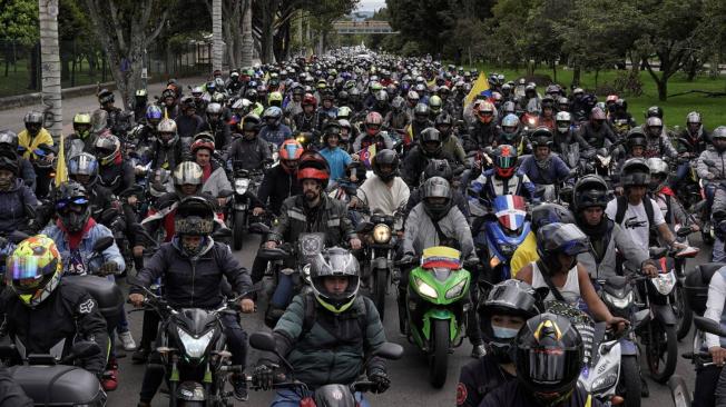 Paro de motociclistas el 12 de octubre en Bogotá.