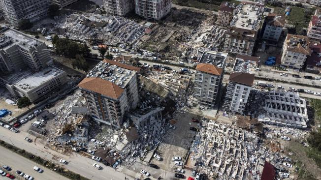 Imagen aérea de la destrucción en Turquía por terremoto.