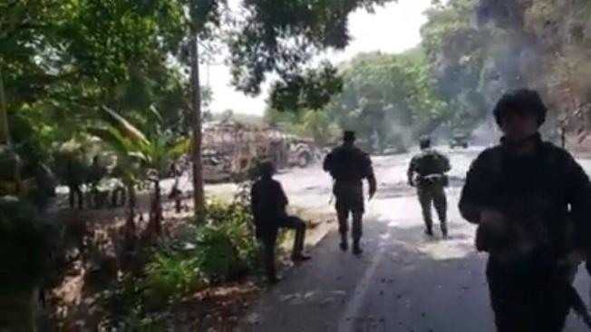 Hostigamiento a la Fuerza Pública en Tarazá