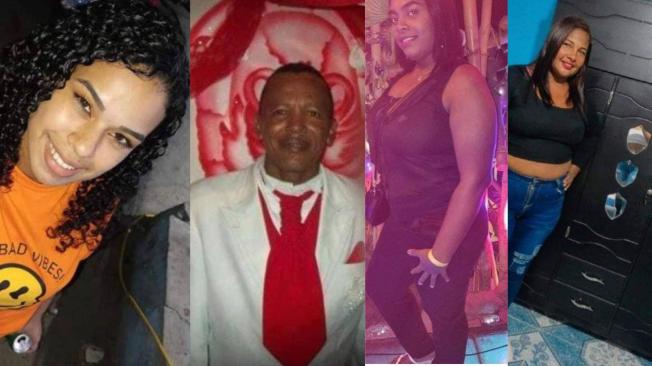 Estas son cuatro de las cinco víctimas de la masacre de Barranquilla.