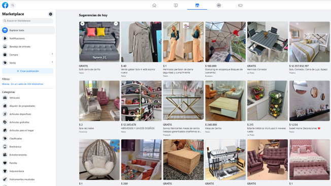En esta plataforma puede comprar y vender artículos, teniendo en cuenta las normas y políticas de Facebook.