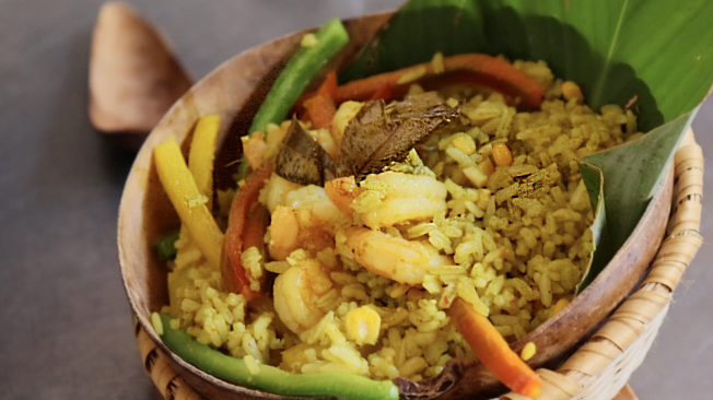 Parte de este arroz se inspiró en las profundidades del bosque amazónico.