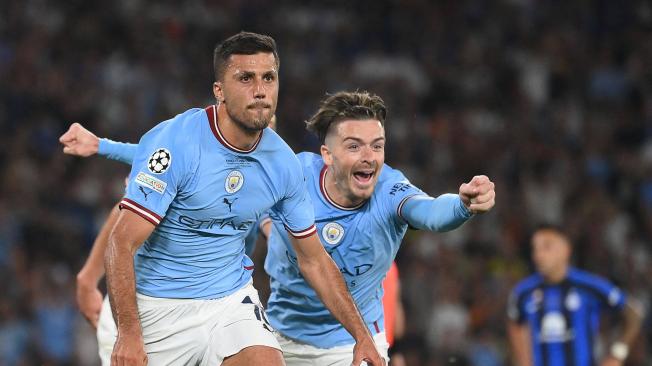 Rodri celebra el gol del triunfo del Manchester City.