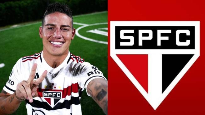 James Rodríguez, con la camiseta del Sao Paulo.