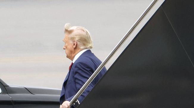 Trump, a su llegada a Washington para la lectura de cargos en su contra.