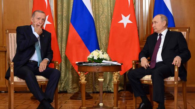 El presidente turco Recep Tayyip Erdogan y su homólogo Vladimir Putin.