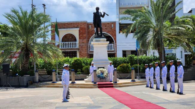 Homenaje en Riohacha, Guajira, cuna del Gran Almirante Padilla.