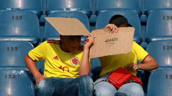 Ambiente interno del partido Colombia-Venezuela en el estadio Metropolitano de Barranquilla celebrado el 7 de septiembre con hinchas de la Selección Colombia.
