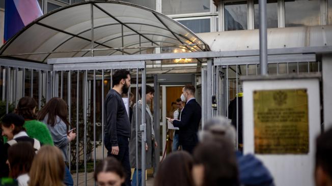 Centros de votación en Rusia.